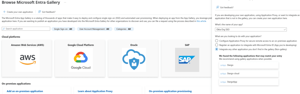 entra id enterprise app creation
