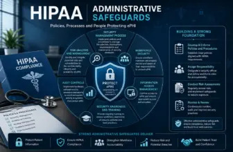 HIPAA administrative safeguards infographic for ePHI protection