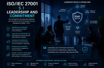 ISO 27001 leadership and ISMS commitment infographic