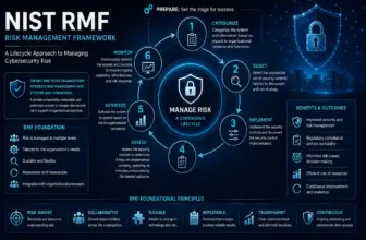 NIST RMF cybersecurity risk management lifecycle infographic